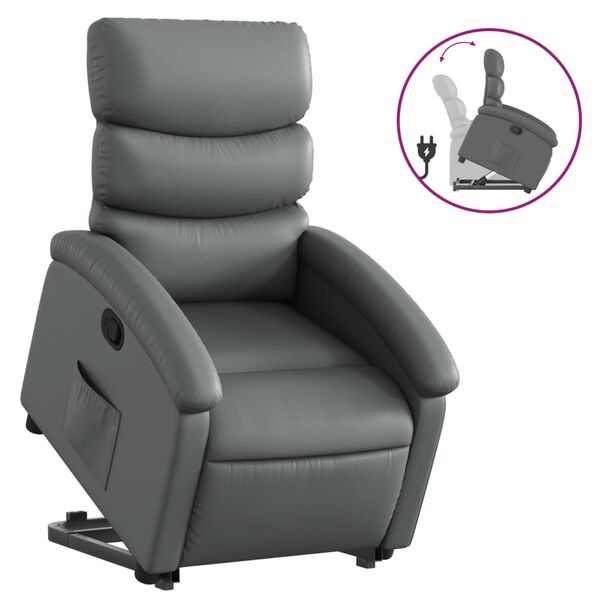 vidaXL Fauteuil inclinable gris similicuir