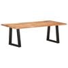 vidaXL Table basse avec bord naturel 115x60x40 cm Bois d'acacia massif