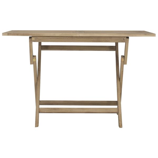 vidaXL Table de jardin pliante gris 120x70x75 cm bois de teck solide