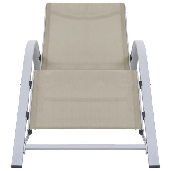 vidaXL Chaise longue textilène et aluminium crème