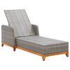 vidaXL Chaise longue R&eacute;sine tress&eacute;e et bois d'acacia massif Gris