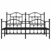 vidaXL Cadre de lit m&eacute;tal sans matelas avec pied de lit noir 183x213cm