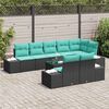 vidaXL Ensemble de canap&eacute; de jardin avec coussin 9 pcs Noir polyrotin
