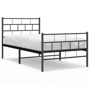 vidaXL Cadre de lit métal sans matelas et pied de lit noir 100x200 cm