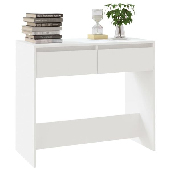 vidaXL Table console Blanc 89x41x76,5 cm Acier