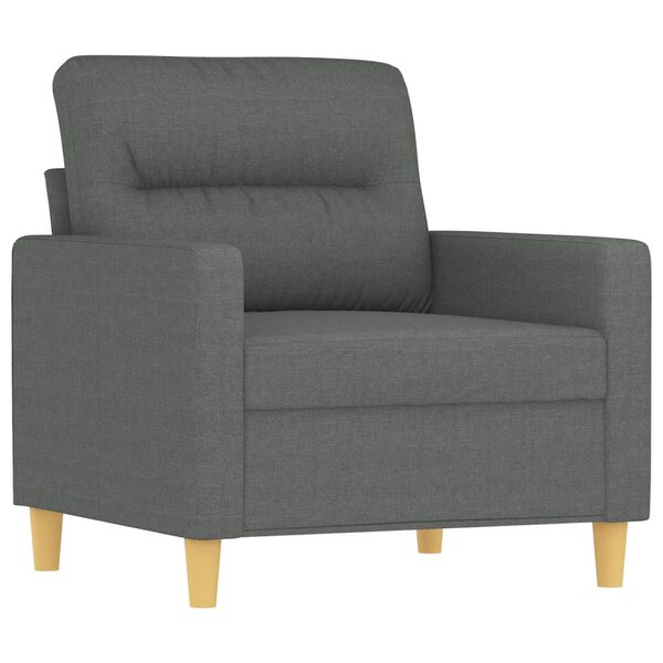 vidaXL Fauteuil avec repose-pied Gris fonc&eacute; 60 cm Tissu