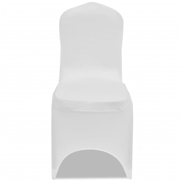 Housse blanche extensible pour chaise 6 pi&egrave;ces