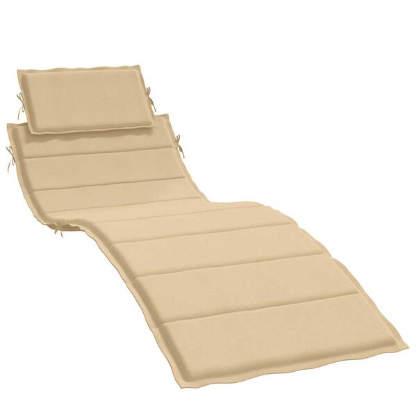 vidaXL Coussin de chaise longue beige mélangé 186x58x4 cm tissu