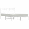 vidaXL Cadre de lit métal sans matelas et tête de lit blanc 135x190 cm