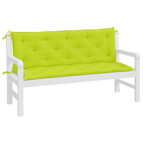 vidaXL Coussins de banc de jardin lot de 2 vert vif tissu Oxford