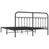vidaXL Cadre de lit m&eacute;tal sans matelas avec t&ecirc;te de lit noir 183x213cm