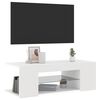 vidaXL Meuble TV avec lumi&egrave;res LED Blanc 90x39x30 cm