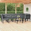 vidaXL Salon de jardin 8 pcs noir et gris r&eacute;sine tress&eacute;e