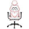 vidaXL Chaise de jeu avec repose-pied Blanc et rose Similicuir