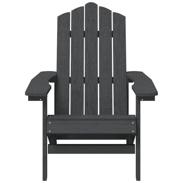 vidaXL Chaise de jardin Adirondack avec table PEHD Anthracite