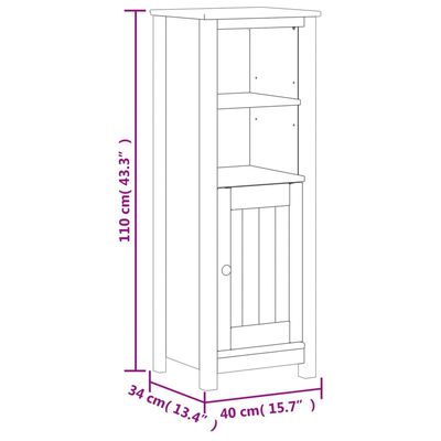 vidaXL Armoire de salle de bain BERG blanc 40x34x110 cm pin massif