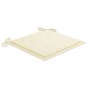 vidaXL Chaises de jardin avec coussins cr&egrave;me lot de 3 Bois teck massif