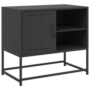 vidaXL Meuble TV noir 68x39x60,5 cm acier