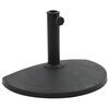 vidaXL Socle demi-rond de parasol Polyr&eacute;sine 9 kg Noir