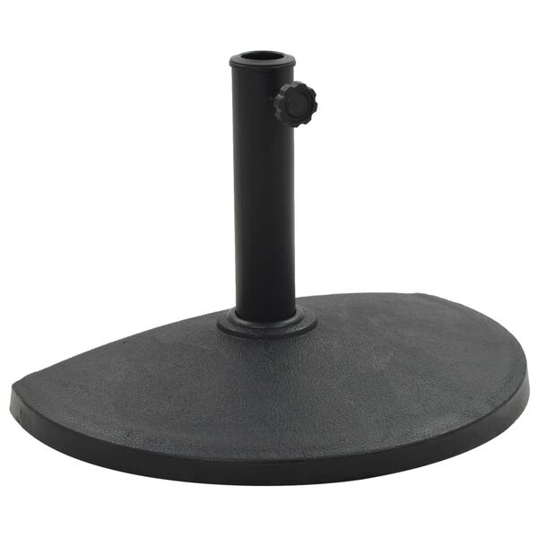 vidaXL Socle demi-rond de parasol Polyr&eacute;sine 9 kg Noir