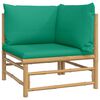 vidaXL Salon de jardin 7 pcs avec coussins vert bambou