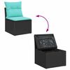 vidaXL Ensemble de canap&eacute; de jardin avec coussin 7 pcs Noir Poly rotin