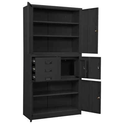 vidaXL Armoire de bureau Anthracite 90x40x180 cm Acier