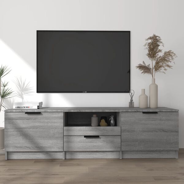vidaXL Meuble TV Sonoma gris 140x35x40 cm Bois d'ing&eacute;nierie
