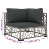 vidaXL Salon de jardin 6 pcs avec coussins r&eacute;sine tress&eacute;e gris