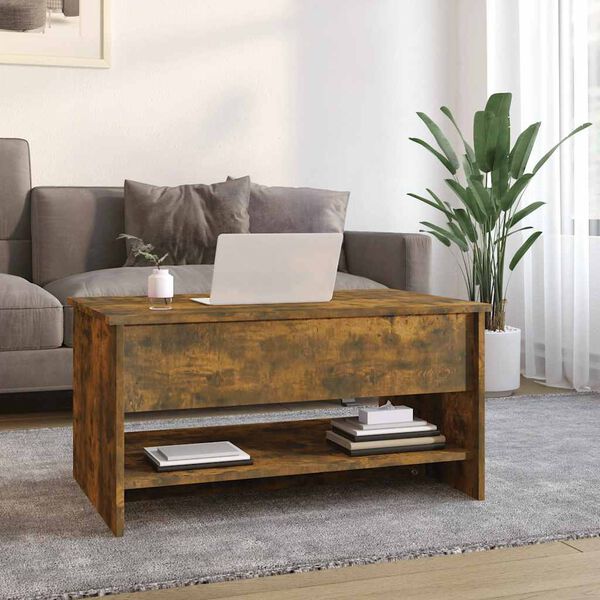 vidaXL Table basse Ch&ecirc;ne fum&eacute; 80x50x40 cm Bois d'ing&eacute;nierie