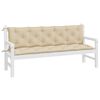 vidaXL Coussins de banc jardin lot de 2 beige 180x50x7 cm tissu Oxford