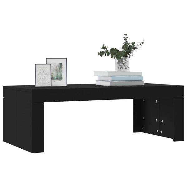 vidaXL Table basse noir 102x50x36 cm bois d'ingénierie