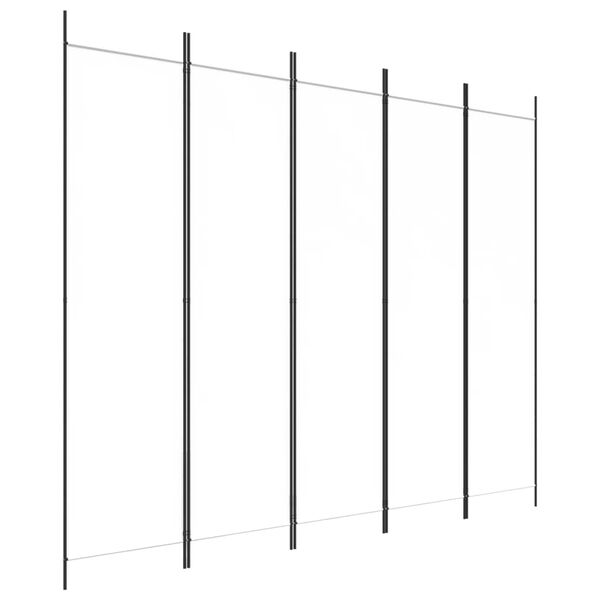 vidaXL Cloison de s&eacute;paration 5 panneaux Blanc 250x200 cm Tissu