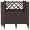 vidaXL Jardini&egrave;re avec piquets marron 43,5x43,5x43,5 cm PP