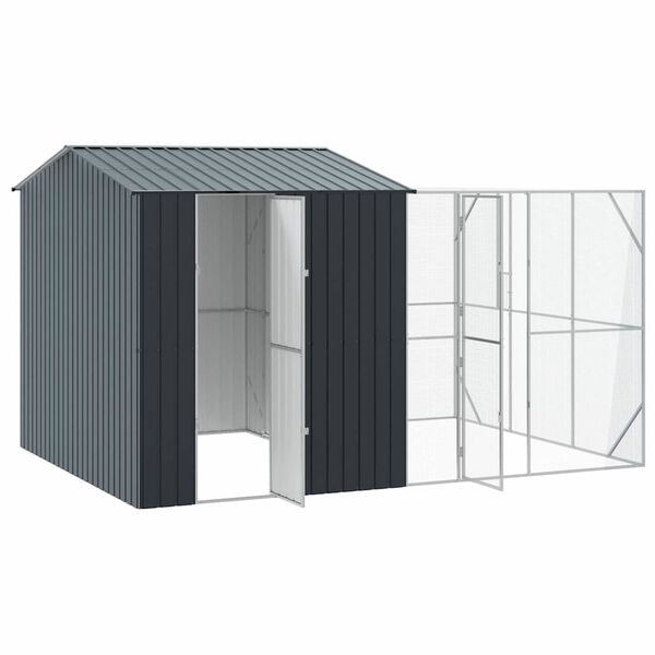 vidaXL Cage pour oiseaux Anthracite 425 x 304 x 247 cm Acier galvanis&eacute;