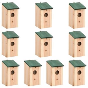 vidaXL Nichoirs 10 pcs Bois de sapin massif 12x12x22 cm
