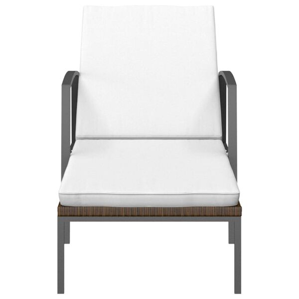 vidaXL Chaise longue de jardin avec coussin r&eacute;sine tress&eacute;e marron