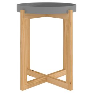 vidaXL Table basse Gris 41x41x48,5 cm Bois d'ingénierie et pin massif