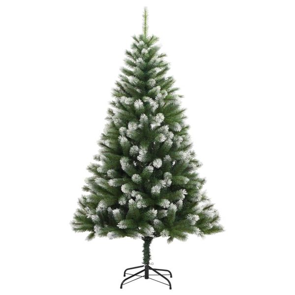 vidaXL Sapin de No&euml;l artificiel &agrave; charni&egrave;re 300LED neige floqu&eacute;e 210cm