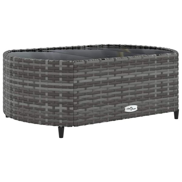 vidaXL Salon de jardin 5 pcs avec coussins gris r&eacute;sine tress&eacute;e