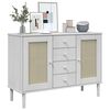 vidaXL Buffet SENJA aspect rotin blanc 112x40x80cm bois massif de pin