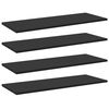 vidaXL Panneaux de biblioth&egrave;que 4 pcs Noir 80x30x1,5 cm Agglom&eacute;r&eacute;