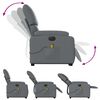 vidaXL Fauteuil inclinable de massage électrique gris similicuir