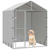 vidaXL Chenil d'ext&eacute;rieur pour chiens avec toit argent&eacute; 2x2x2,5 m