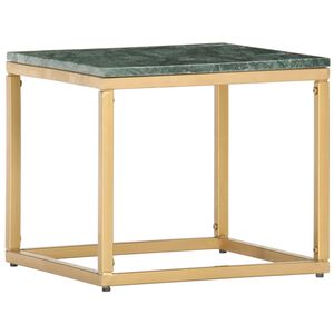 vidaXL Table basse Vert 40x40x35 cm Pierre v&eacute;ritable et texture marbre