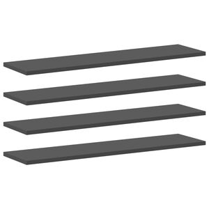 vidaXL Panneaux de biblioth&egrave;que 4 pcs Gris 80x20x1,5 cm Agglom&eacute;r&eacute;