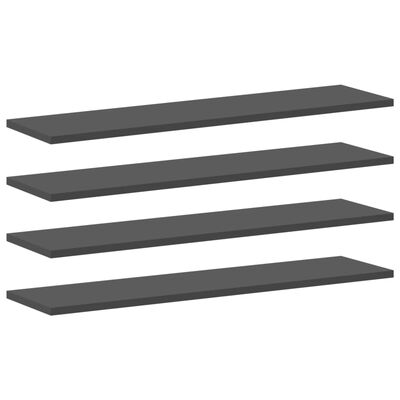 vidaXL Panneaux de bibliothèque 4 pcs Gris 80x20x1,5 cm Aggloméré