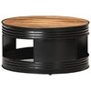 vidaXL Table basse Noir 68x68x36 cm Bois d'acacia massif