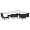 vidaXL Salon de jardin 11 pcs avec coussins R&eacute;sine tress&eacute;e Noir