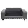 vidaXL Canapé pour chien Gris 81x43x31 cm Peluche et similicuir